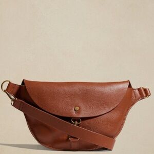 Banana Republic Leather Crossbody Belt Bag in cognac brown